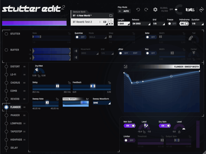 Lead synth with modulated Flanger effect