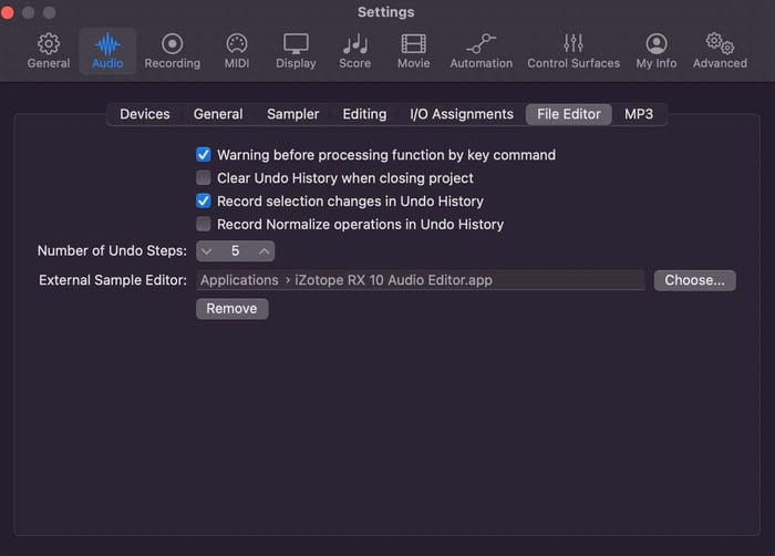 External file editor