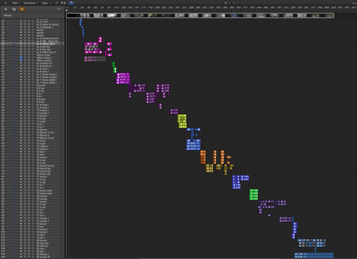 Separating audio clips into scenes in Logic Pro X