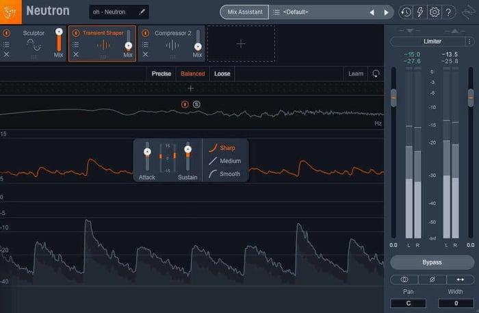 Adding some attack and sustain in parallel with the Transient Shaper