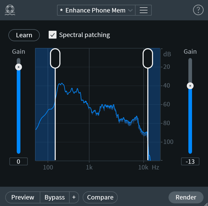 RX Spectral Recovery settings for Zoom audio