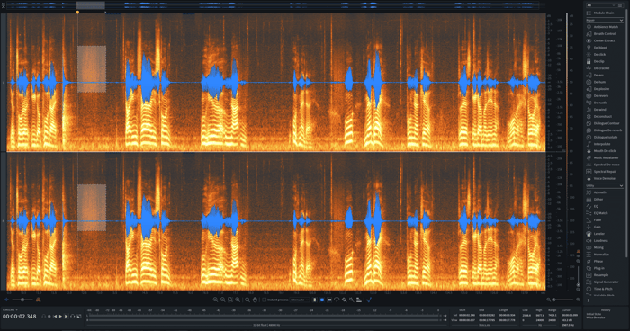 Selection via the R hotkey in RX