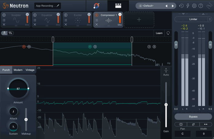 Slap bass compression settings in iZotope Neutron