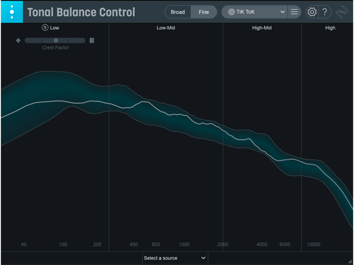 Kesha’s “Tik Tok” Tonal Balance Control curve