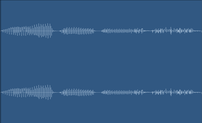 Choppy audio waveform