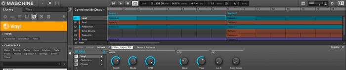 Vinyl in a MASCHINE session
