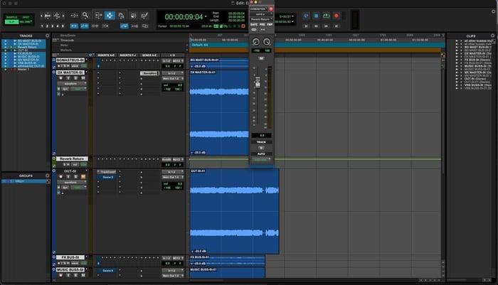 New track menu