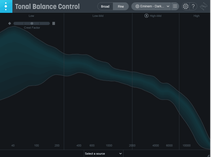 Tonal Balance Control curve for “Darkness”