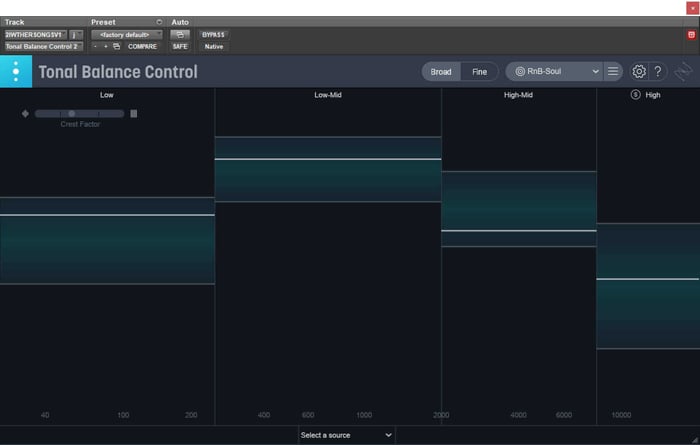 Tonal Balance Control's "RnB-Soul" Target Curve