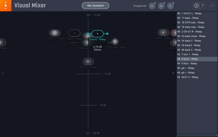 LCR panning example in Neutron 4 Visual Mixer