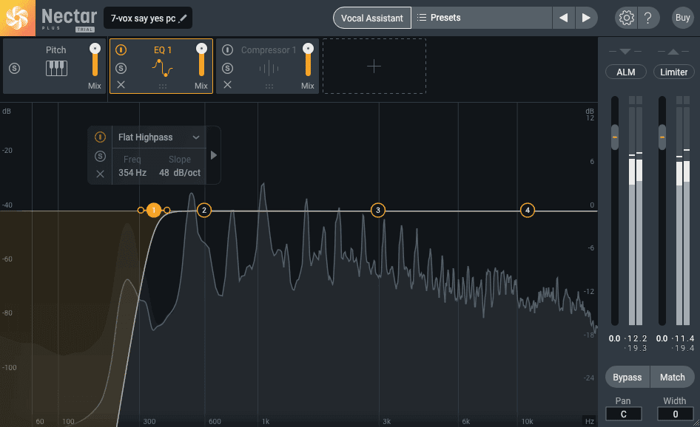 “Say Yes” vocal tracks, with the backing vocals from the first chorus highlighted in blue.