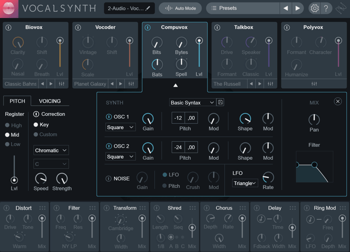 Creating a synth tone in Compuvox