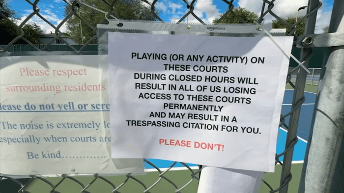 Pickleball noise lawsuits — court closures and HOA legal battles over neighborhood courts