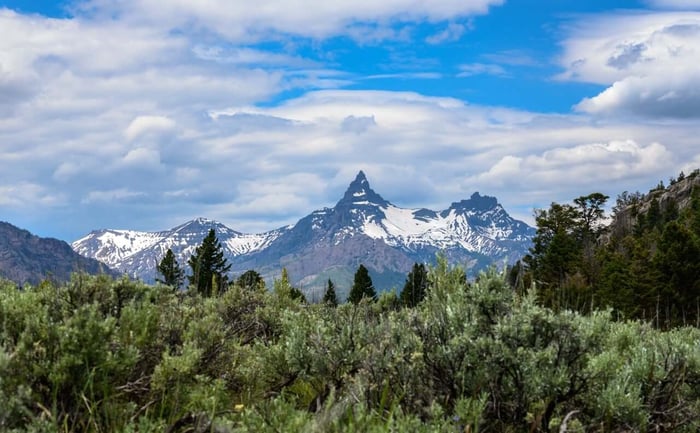 View of the Beartooth Mountains of Montana