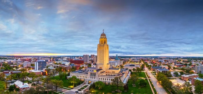 View of capitol building of Nebraska