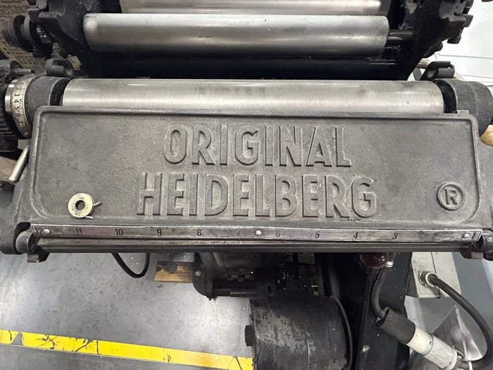 An original Heidelberg press at Hodges Badge Company.