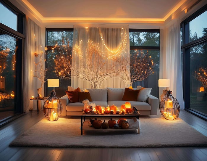 Adding lighting to any room adds mystery and intrigue for murder mystery parties.