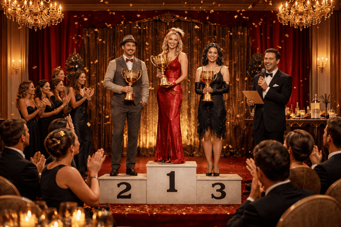 A funny murder mystery awards ceremony set up like the Olympics.