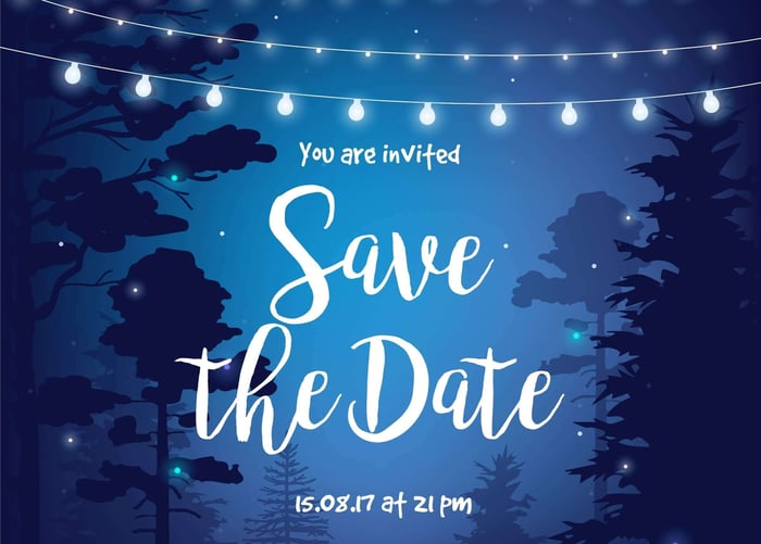 Save the Date for a mystery party game.