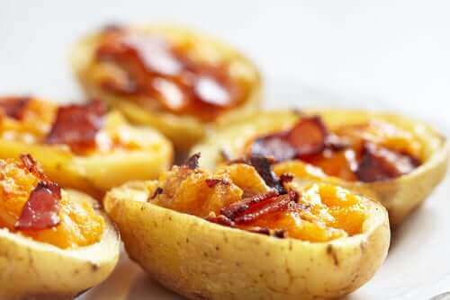 Potato skin appetizers for a murder mystery party