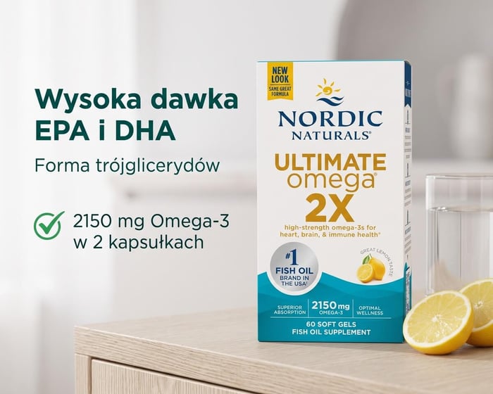 Ultimate Omega 2X - wysoka dawka EPA i DHA w formie trójglicerydów