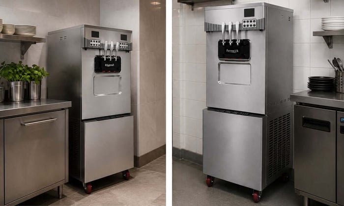 Comparison of Ferrowick single-system and dual-system ice cream machines