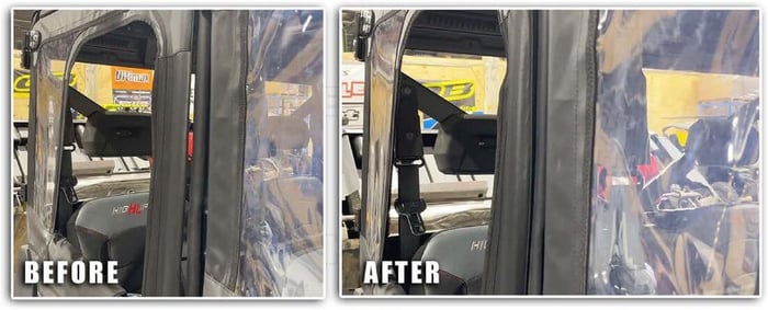 Door gap before and after adding the 18 inch gasket