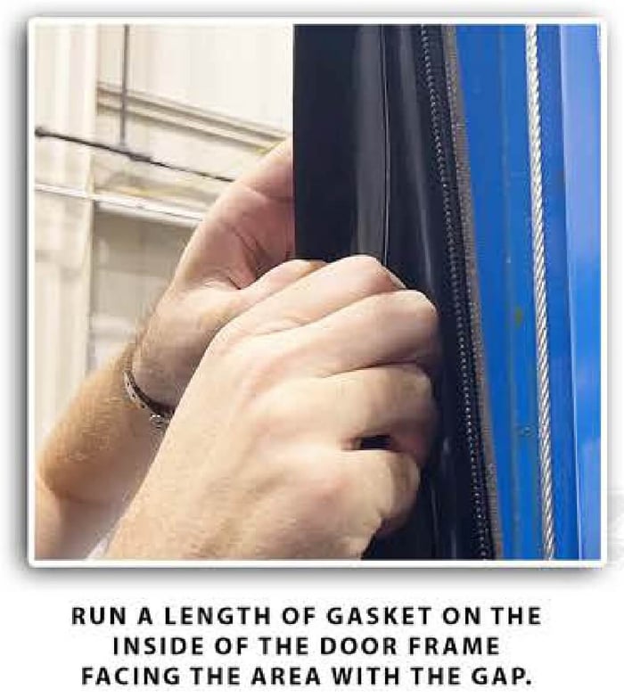 Length of gasket run on the inside of the door frame