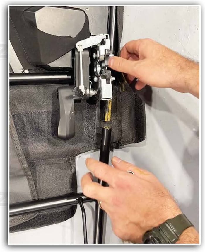 Bolting the door frame halves together front and rear