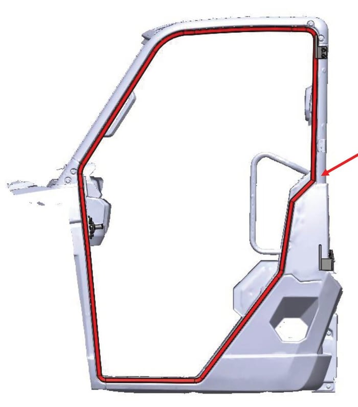 Full weatherstrip route around the door opening