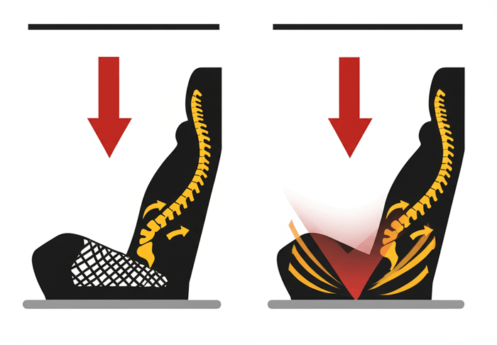 suspension seats vs hard-shell seats