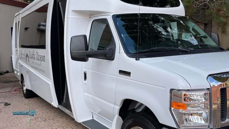 La Jolla luxury retirement community shuttle receiving professional fleet detailing service