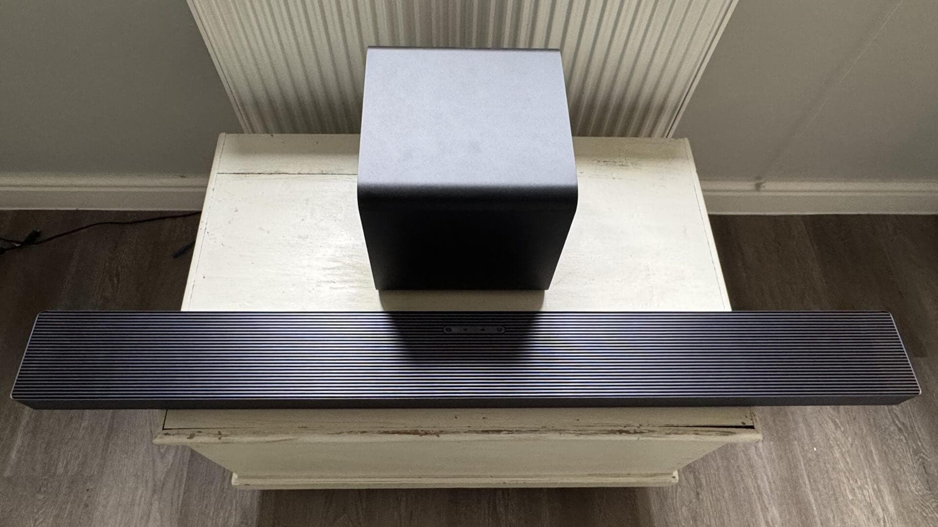 Slim profile soundbar adapts to your room and preferences