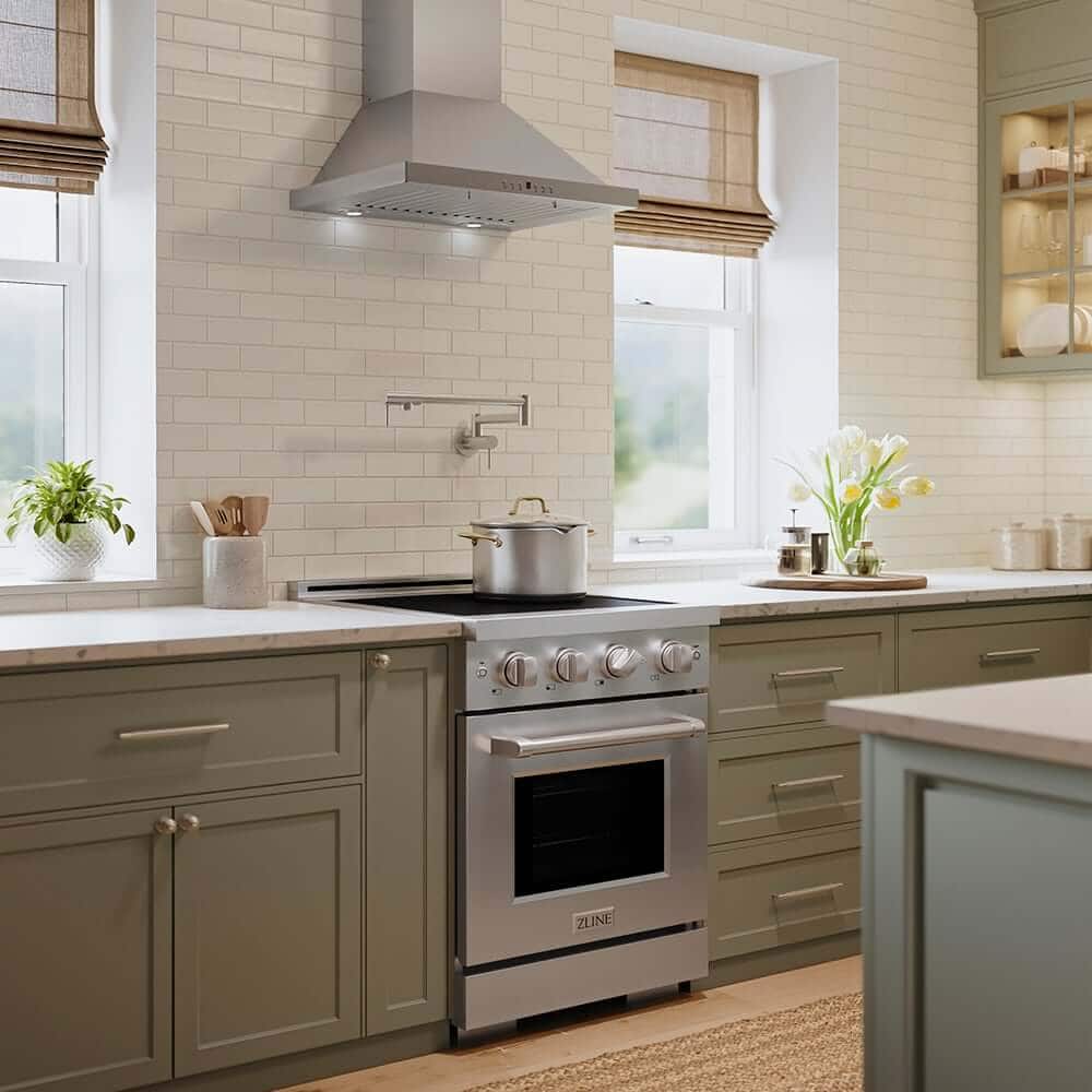 ZLINE 24-inch induction range in a luxury kitchen
