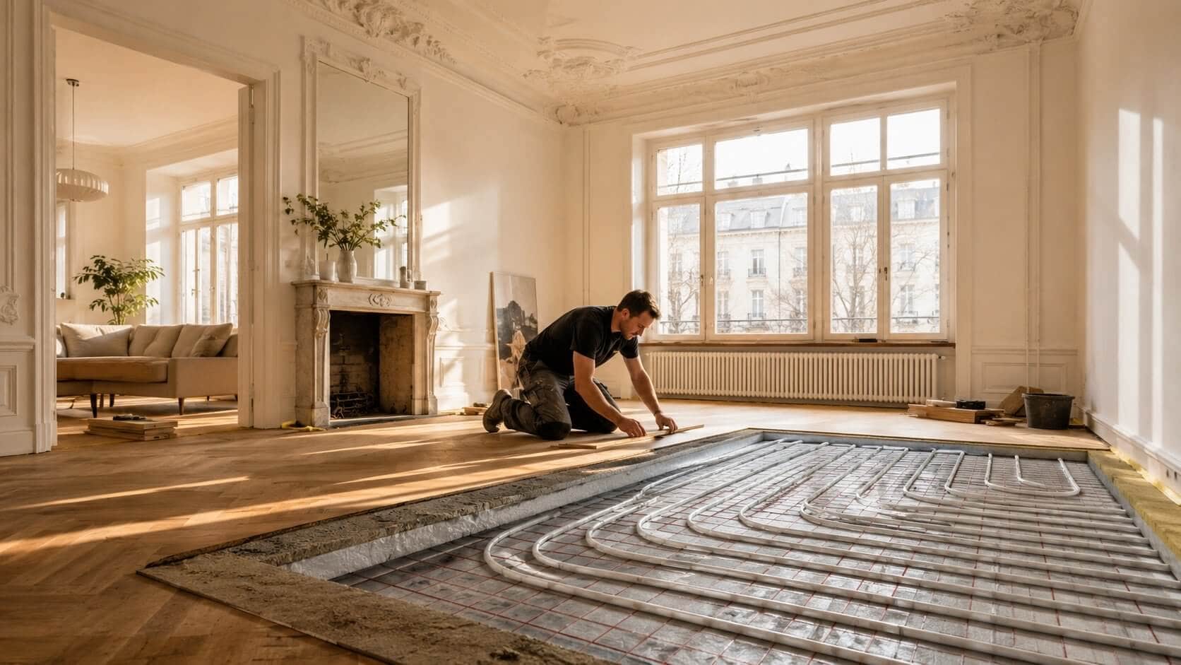 fußbodenheizung nachrüsten für modernes Appartement
