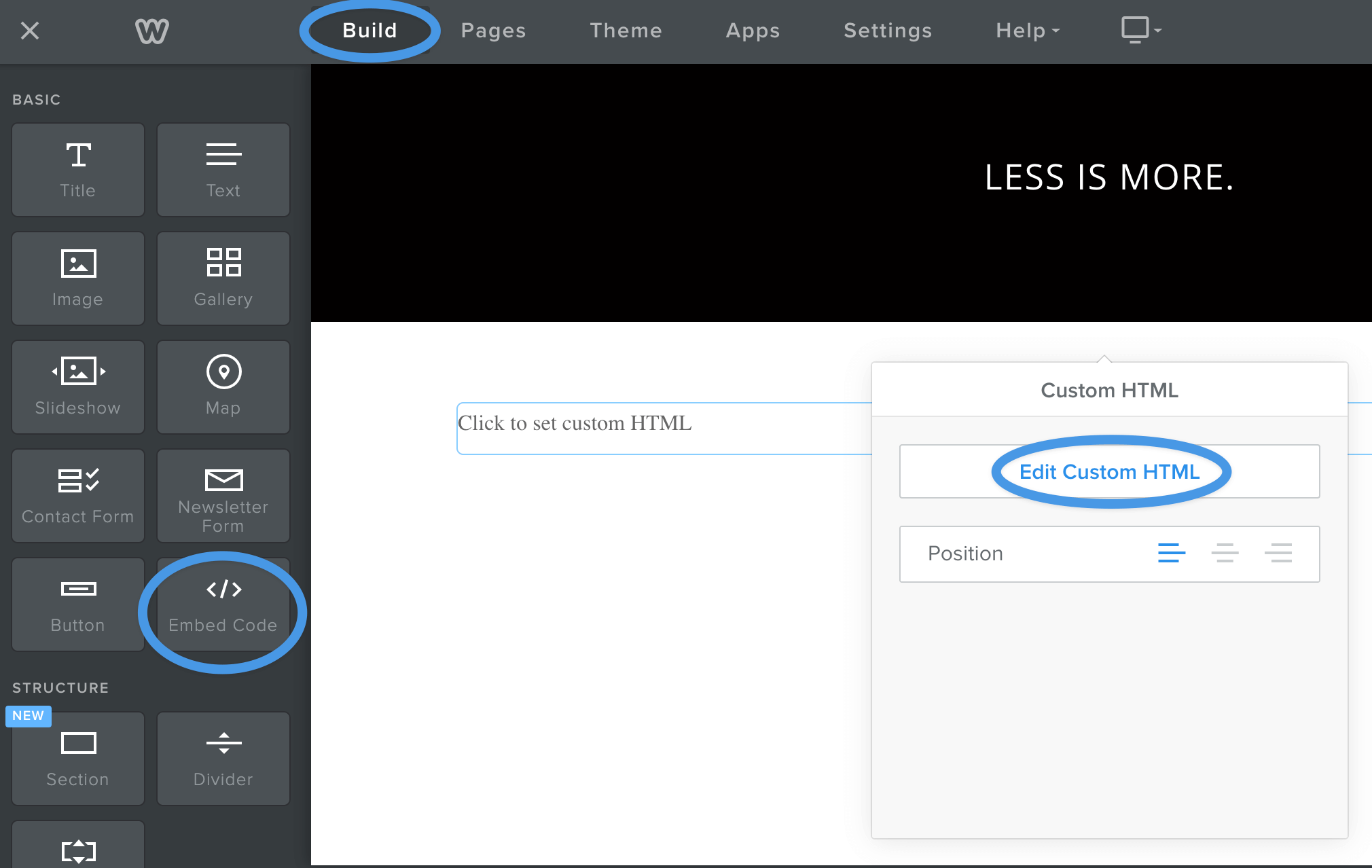 Weebly blog install step