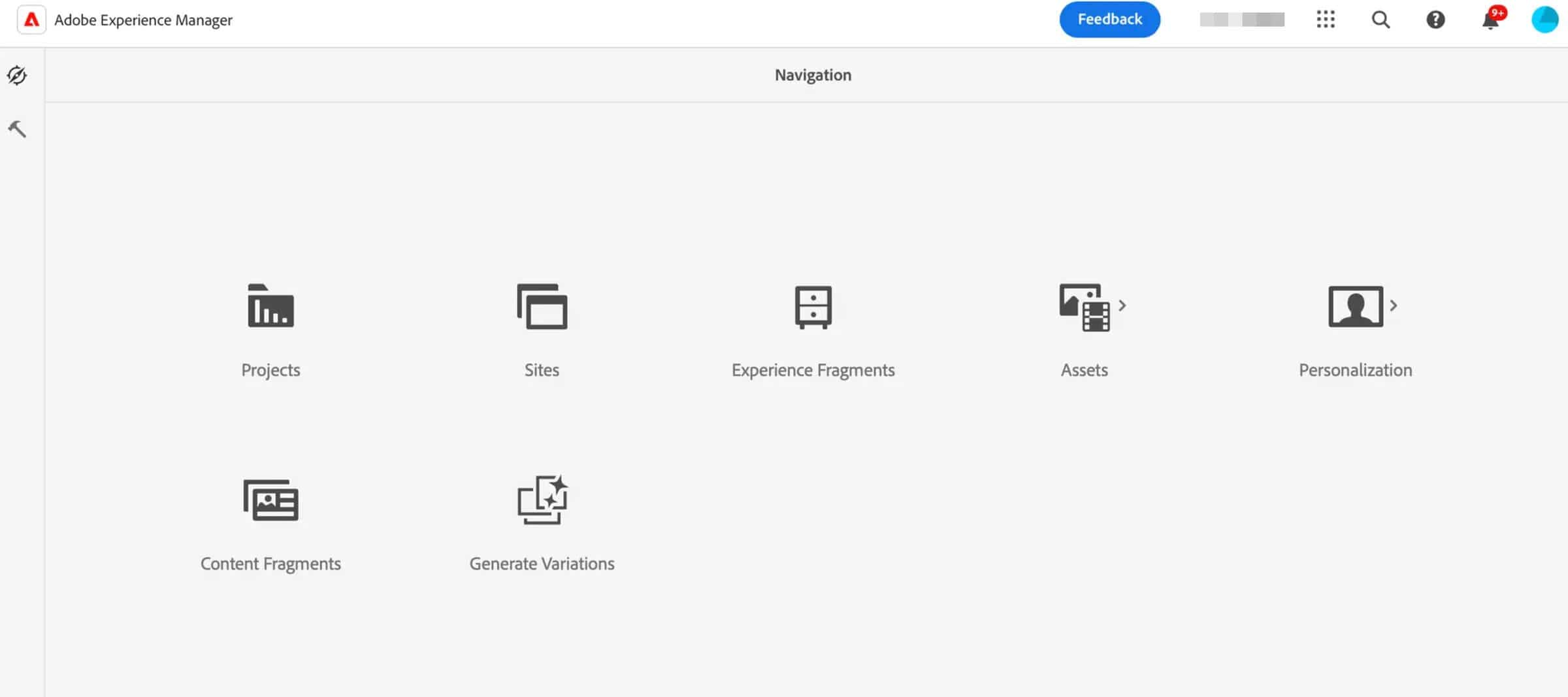 Adobe Experience Manager interface