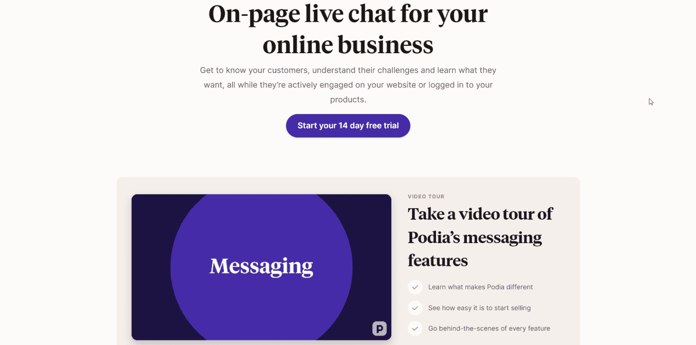 Podia vs Kajabi: Podia messaging
