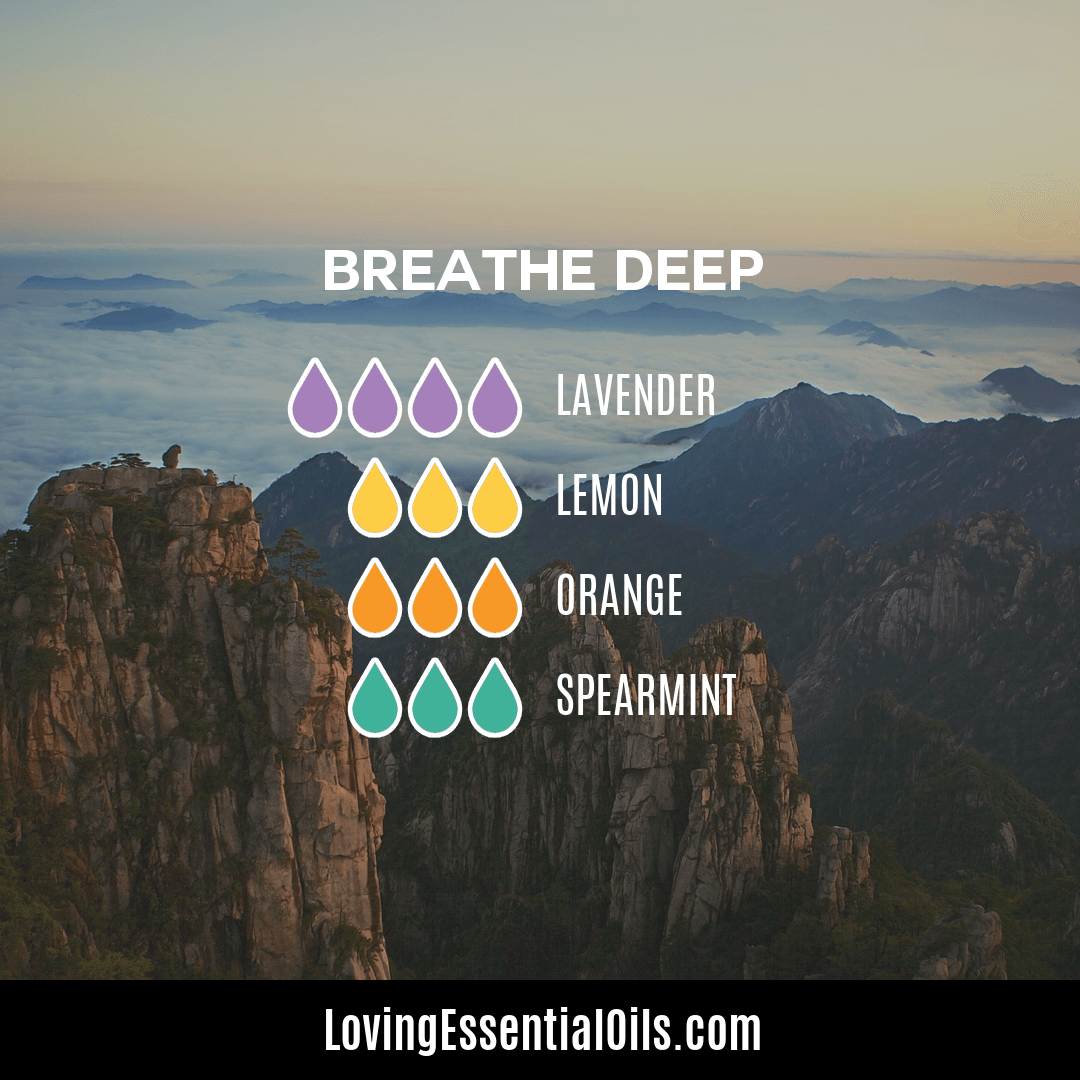Breathe Deep lavender and lemon inhaler blend with orange and spearmint
