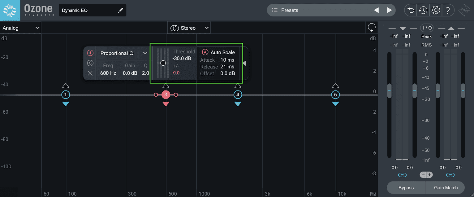 Ozone 9 Dynamic EQ “compression” parameters