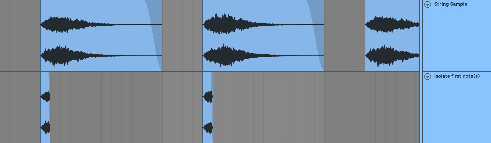 Isolate first notes
