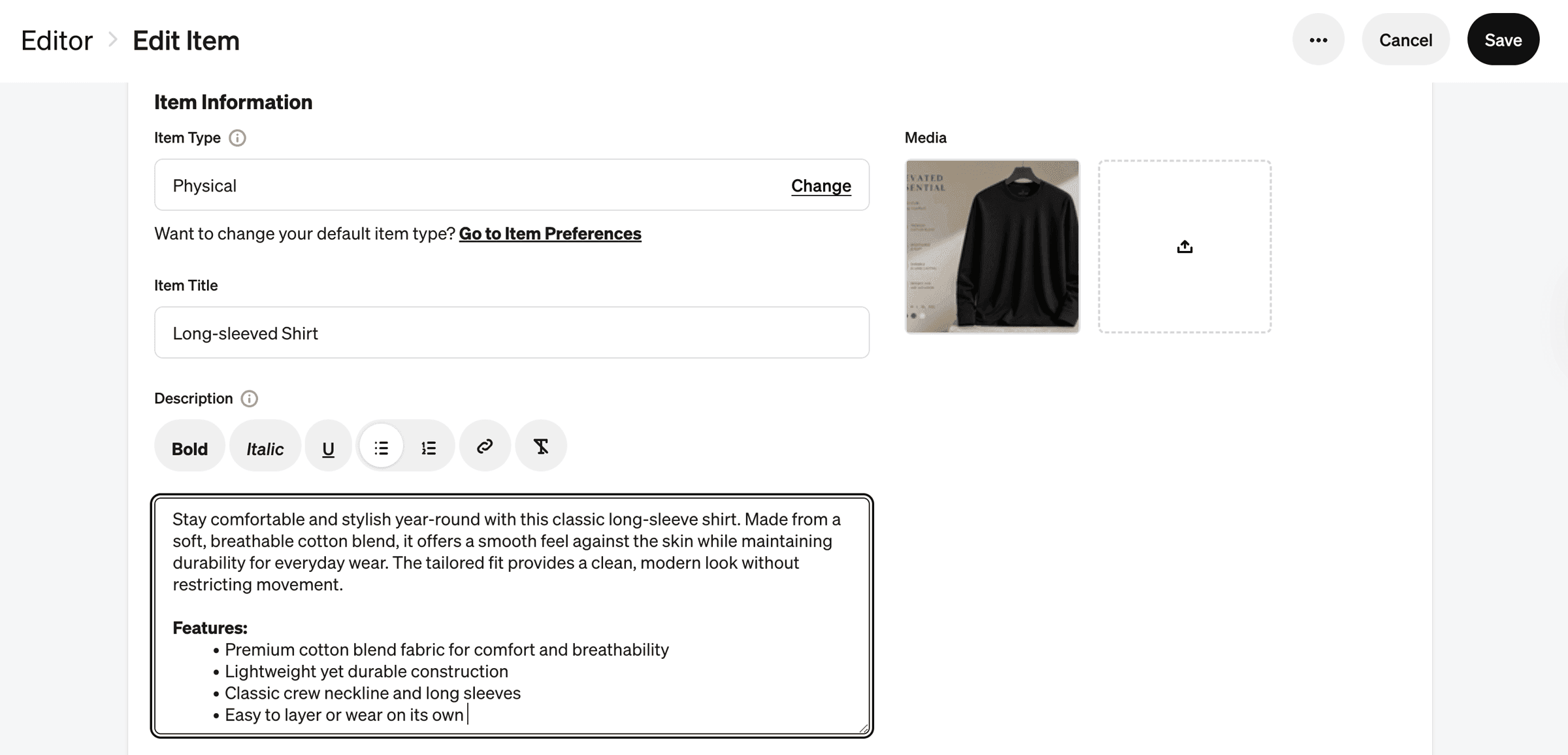 Creating a product in Weebly/Square Online