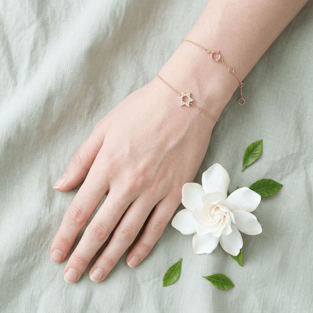 Diamond Pave Star Of David Bracelet 14K