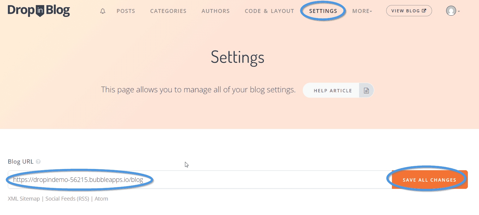 Bubble blog install step