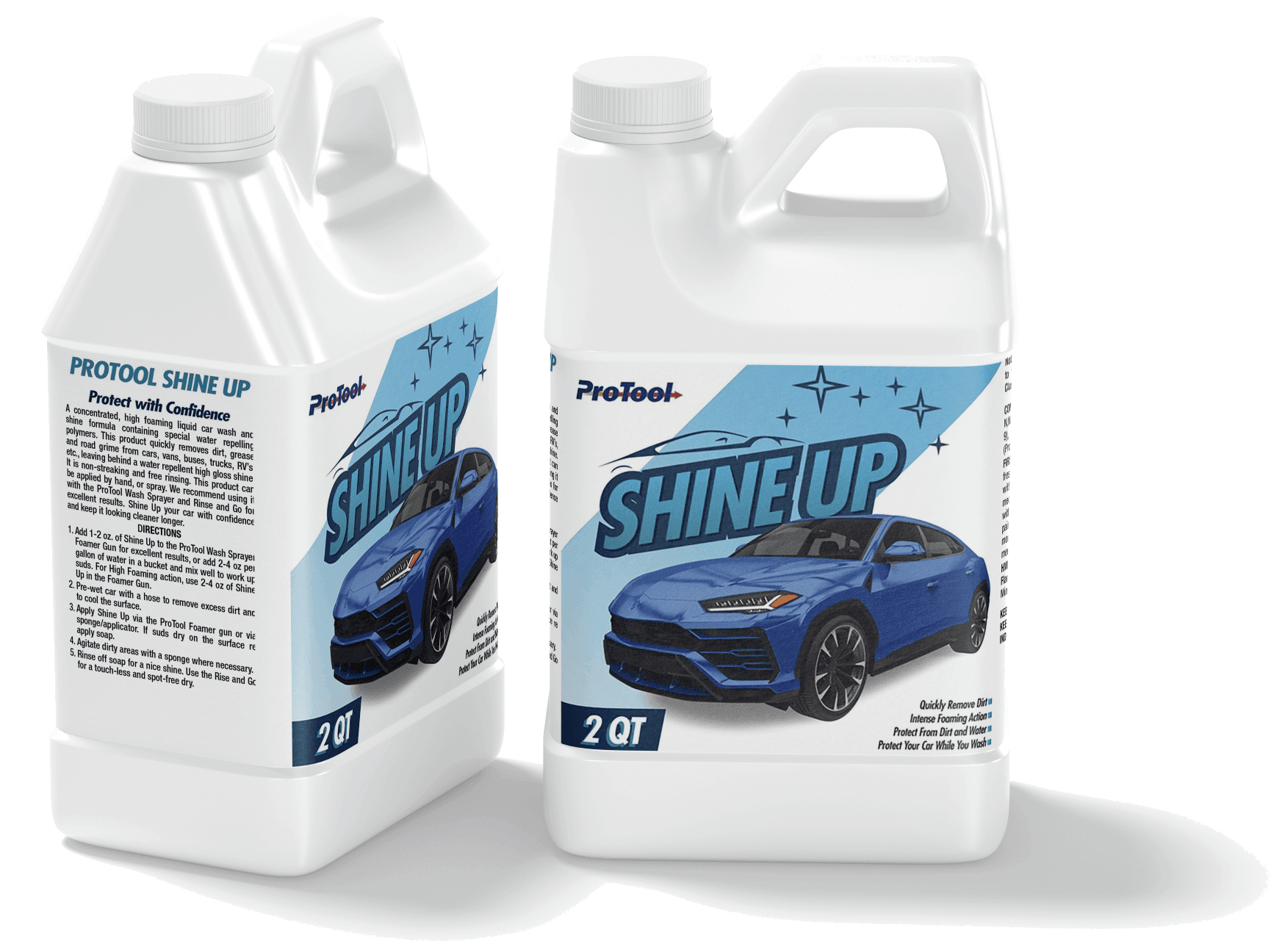 ProTool Shine Up car wash and shine formula bottle — water-repelling polymer soap