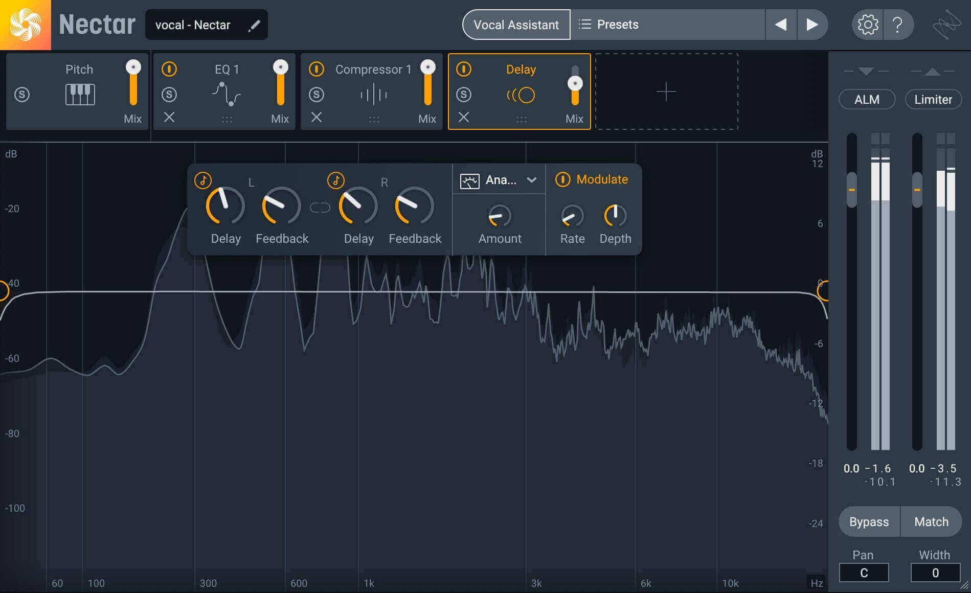 Nectar's Delay module allows you to tempo sync your echoes