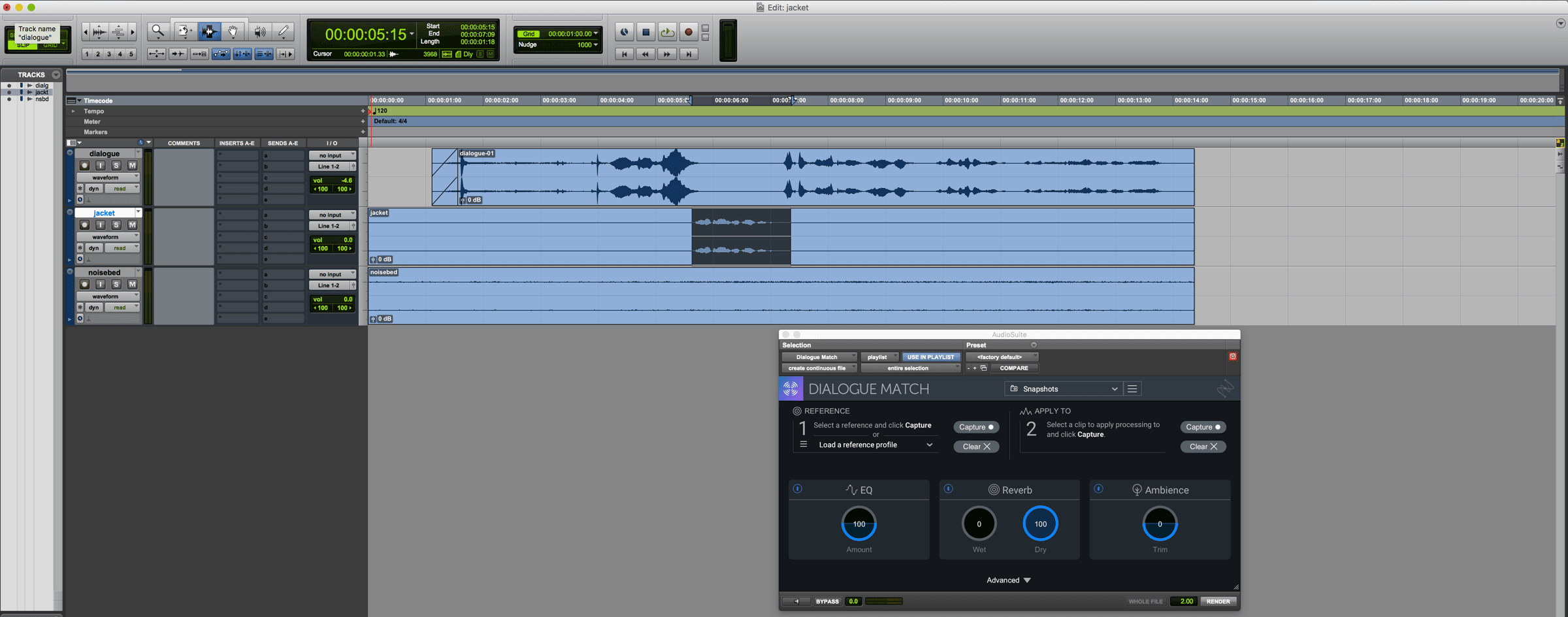 Dialogue Match in Pro Tools