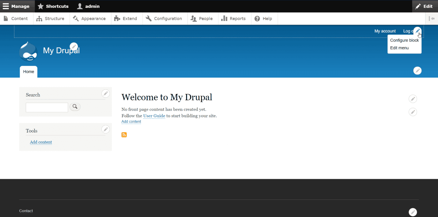Drupal site edit