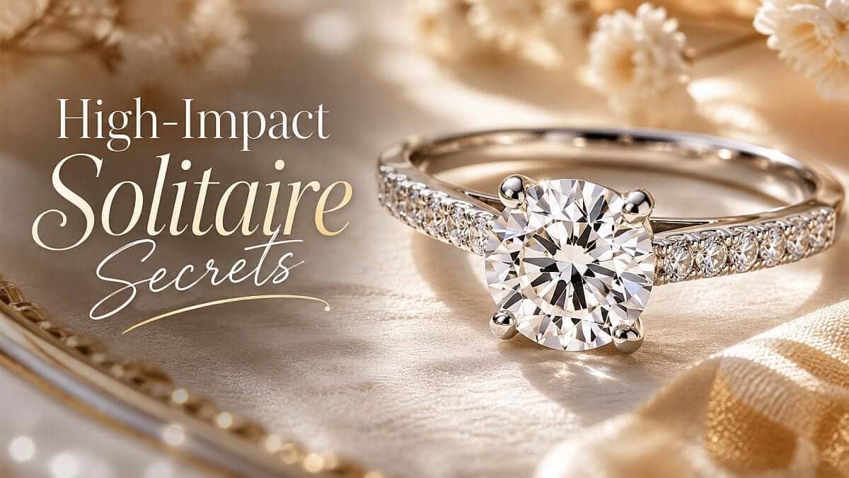 an elegant diamond solitaire ring illustrating diamond solitaire jewellery.