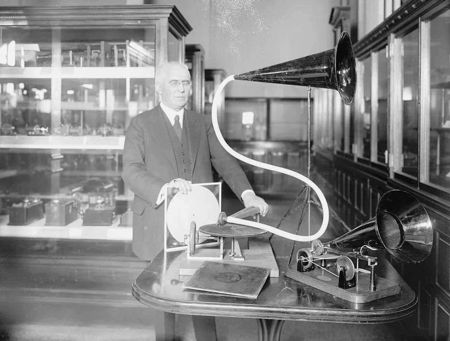 Emil Berliner with a gramophone